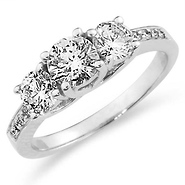 Round Cut 3 Stone Engagement Ring (1.05 ctw)