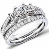 3 Stone Princess Cut Fancy Wedding Ring Set (1.00 ctw)