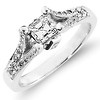 14K White Gold Asscher Cut Engagement Ring (0.60 ctw)