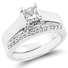 Princess Cut Solitaire Engagement Ring Set (0.72 ctw)