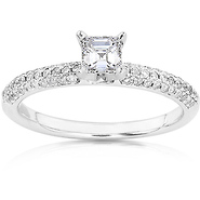 Asscher Cut 14K Engagement Ring (0.75 ctw)