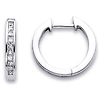 14K Diamond Bezel Set Hoops .33ctw
