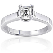Solitaire 14K Asscher Cut Diamond Engagement Ring (0.50 ctw)