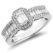Emerald Cut Fancy Engagement Ring at GoldenMine