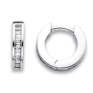 14K Diamond Huggie Style Earrings .31ctw