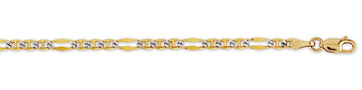 3.5mm 14K Gold Stamped White Pave Figamariner Chain