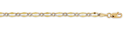 3.5mm 14K Gold White Pave 1+1 Stamped Figamariner Chain