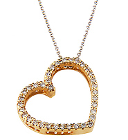 14K Diamond Heart Pendant Necklace