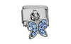 Dangle Butterfly Light Blue CZ Italian Charm