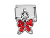 Dangle Butterfly Red CZ Italian Charm