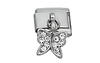 Dangle Butterfly White CZ Italian Charm