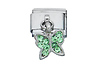 Dangle Butterfly Light Green CZ Italian Charm