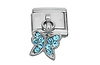 Dangle Butterfly Blue CZ Italian Charm