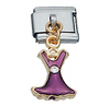 Dangle Purple Dress CZ Italian Charm