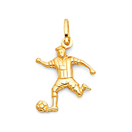 14K Running Soccer Player Charm