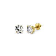 14K 4 Prong Round Solitaire Diamond Stud Earrings 0.25ctw