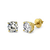 14K 4 Prong Round Solitaire Diamond Stud Earrings 1.25ctw