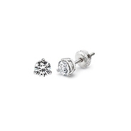 14K 3 Prong Round Solitaire Diamond Stud Earrings 0.20ctw
