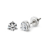 14K 3 Prong Round Solitaire Diamond Stud Earrings 0.75ctw