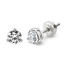 14K 3 Prong Round Solitaire Diamond Stud Earrings 1.25ctw