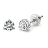 14K 3 Prong Round Solitaire Diamond Stud Earrings 1.50ctw