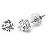 14K 3 Prong Round Solitaire Diamond Stud Earrings 2.00ctw