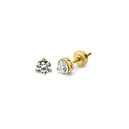 14K 3 Prong Round Solitaire Diamond Stud Earrings 0.15ctw