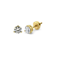 14K 3 Prong Round Solitaire Diamond Stud Earrings 0.25ctw
