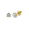 14K 3 Prong Round Solitaire Diamond Stud Earrings 0.40ctw