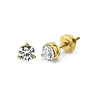 14K 3 Prong Round Solitaire Diamond Stud Earrings 0.65ctw