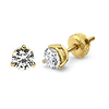 14K 3 Prong Round Solitaire Diamond Stud Earrings 1.25ctw