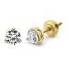 14K 3 Prong Round Solitaire Diamond Stud Earrings 1.50ctw
