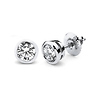 14K Bezel Set Round Solitaire Diamond Stud Earrings 1.25ctw