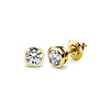 14K Bezel Set Round Solitaire Diamond Stud Earrings 0.65ctw
