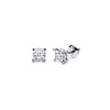 14K 4 Prong Princess Solitaire Diamond Stud Earrings 0.20ctw