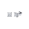 14K 4 Prong Princess Solitaire Diamond Stud Earrings 0.40ctw