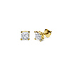 14K 4 Prong Princess Solitaire Diamond Stud Earrings 0.20ctw