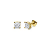 14K 4 Prong Princess Solitaire Diamond Stud Earrings 0.25ctw