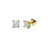 14K 4 Prong Princess Solitaire Diamond Stud Earrings 0.40ctw