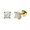 14K 4 Prong Princess Solitaire Diamond Stud Earrings 1.50ctw