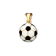 14K Enameled Soccer Ball Charm