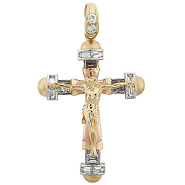 Tri Color CZ Crucifix