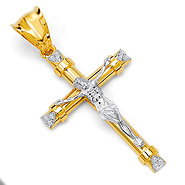 Two Tone CZ Crucifix