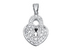 Silver Heart Key CZ Charm