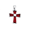 Silver CZ January Birthstone Cross
