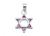 Silver CZ February Birthstone Star of David