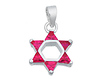 Silver CZ July Birthstone Star of David