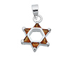 Silver CZ Amber Star of David