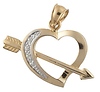Heart Cupid Arrow White Pave Charm