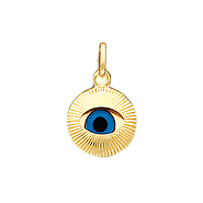 Small Evil Eye 14K Yellow Gold Charm Pendant